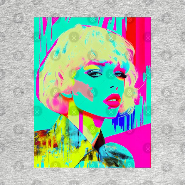 Colorful pop art style woman portrait by loucaski